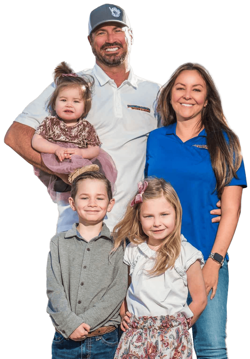 Temperature Control owner with wife and three children.