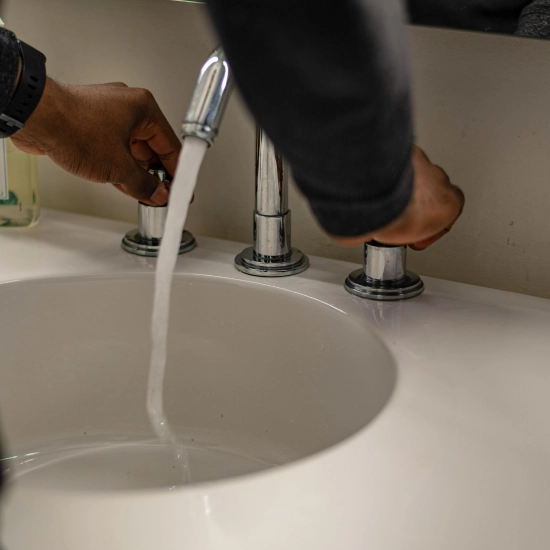 image of clogged sink drain