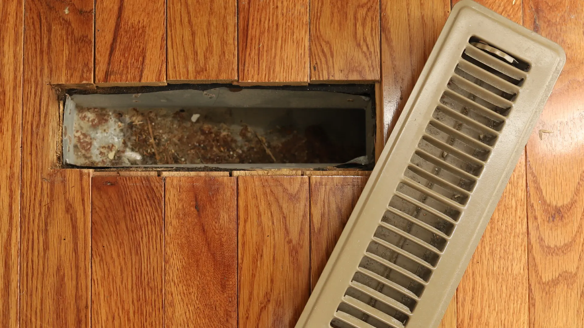 photo of ductwork full of dirt