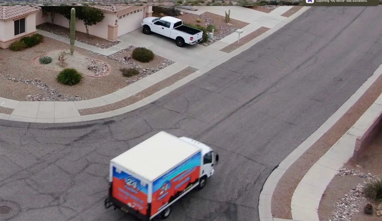 service truck on the road